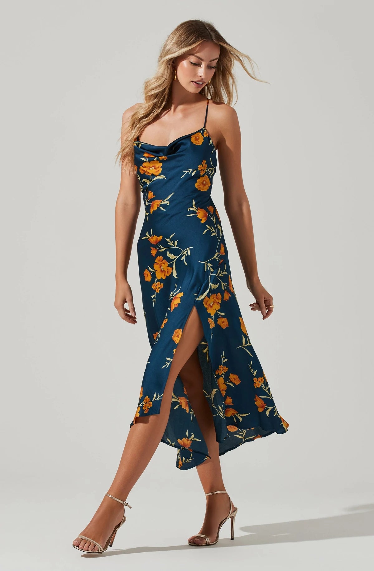 Gaia Floral Midi Dress - Hemline Nashville